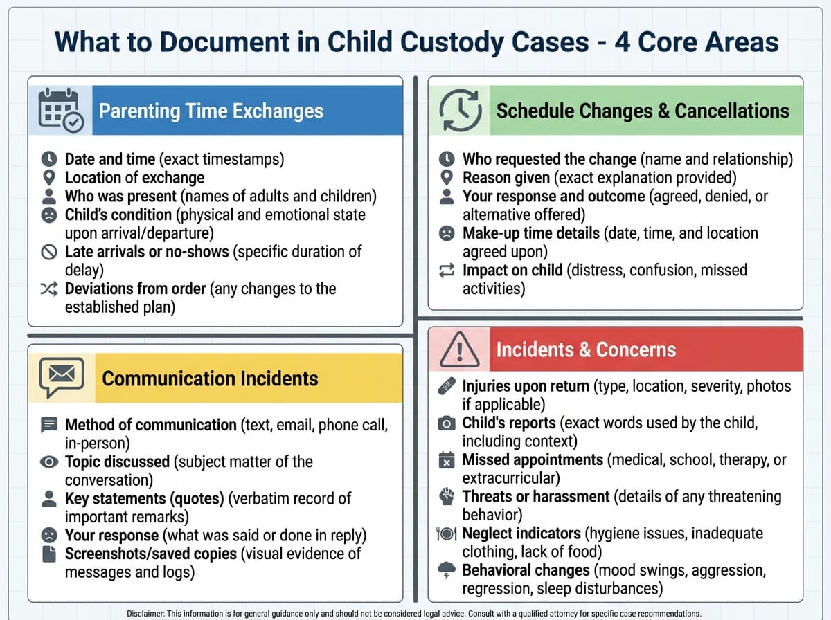 What to Document - 4 Core Areas