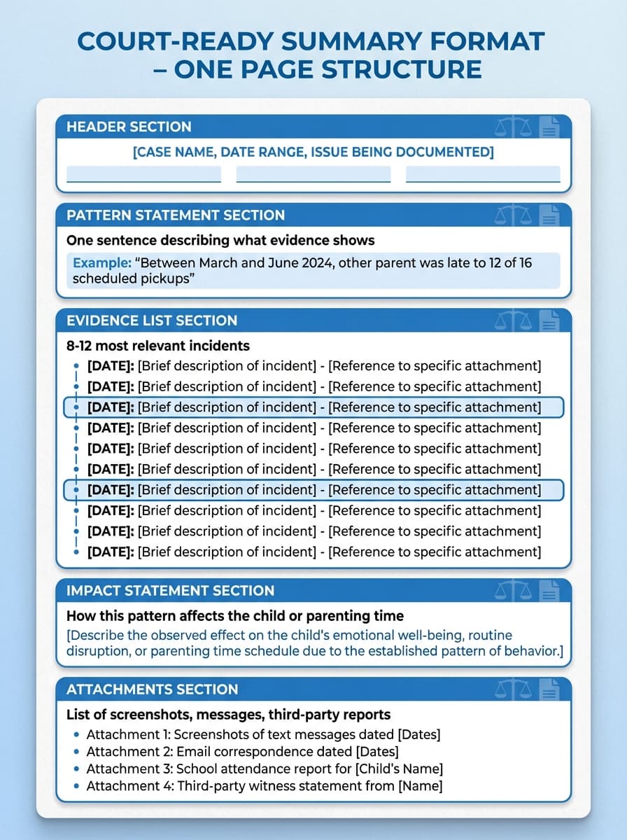 Court-Ready Summary Format